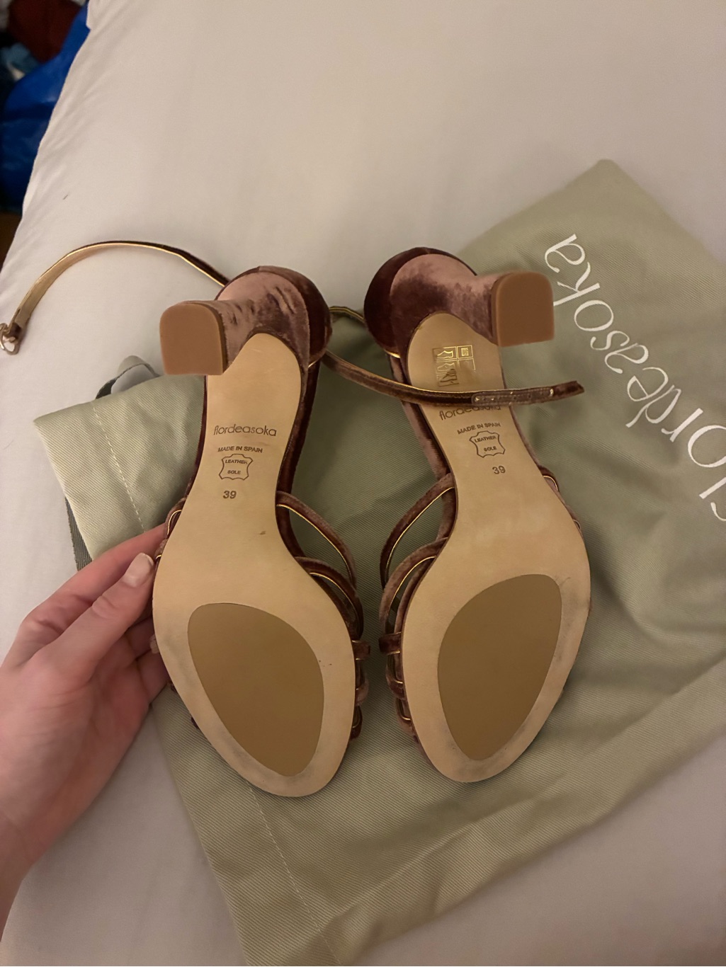 Flordeasoka Velvet Wedding Bridal Heels - Lou 9 Garnet Strappy Sandals — image 3 of 5